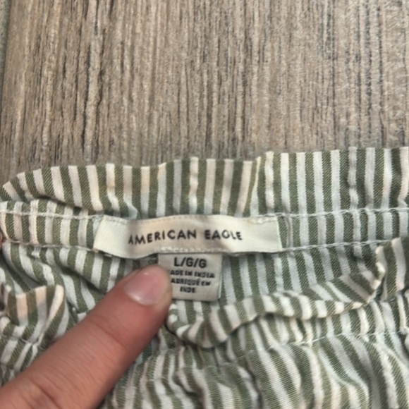 super cute size L green and white stripe tank top from American Eagle - Picture 2 of 3